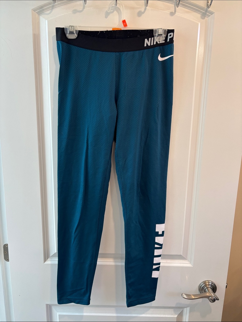 Nike Girls' Teal and Black Athletic Leggings